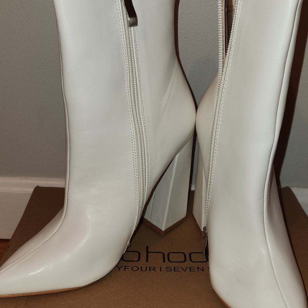 White Boohoo Booties